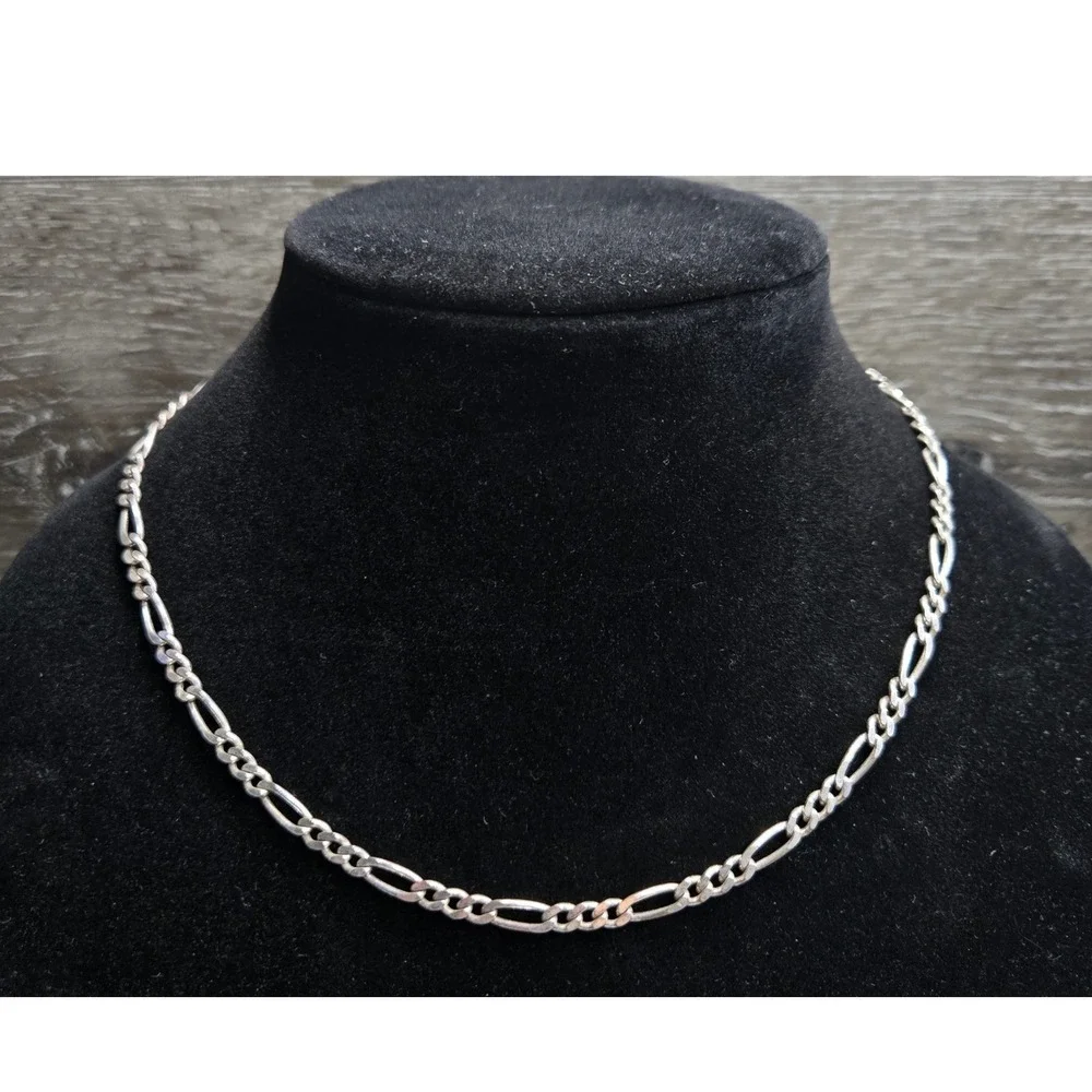 925 Sterling Silver 5mm Figaro Chain Necklace 18